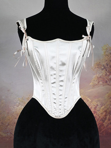 Haut en satin Renaissance pour femme, corset bustier à lacets avec logo, gaine amincissante, couleur unie, coupe ajustée - Product Image 5