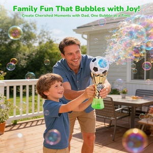 Bâton à bulles de football électrique d'extérieur pour enfants, avec lumière LED, en forme de trophée de football - Product Image 2