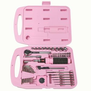 Color rosa damas 55pcs uso <span class=keywords><strong>en</strong></span> el hogar portátil trinquete mango de <span class=keywords><strong>la</strong></span> herramienta <span class=keywords><strong>en</strong></span> los casos <span class=keywords><strong>en</strong></span> que Caja de Herramientas - Product Image 1