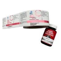 Étiquettes adhésives personnalisées pour la santé Bouteilles de vitamines Ecran doré Estampage à froid Etiquettes d'emballage en soie argent brillant UV inversé