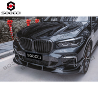 Grille de calandre centrale en fibre de carbone sèche TAKD, double lamelles verticales, kit carrosserie pour BMW G05 X5 2018-2023