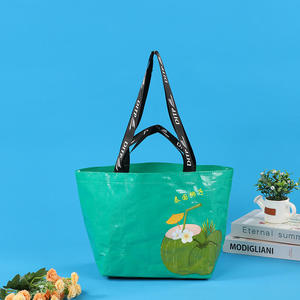 Bolsa tejida de PP de nailon reciclable de gran tamaño con doble ASA Bolsa de compras de comestibles al por mayor de fábrica con logotipo personalizado - Product Image 5