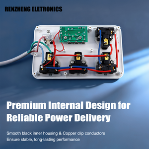 شريط طاقة بـ4 منافذ، مقبس كهربائي مع <span class=keywords><strong>3</strong></span> منافذ USB ومنفذ Type-C واحد، مقبس شحن بريطاني مع سلك تمديد قوي بطول <span class=keywords><strong>2</strong></span> متر - Product Image 3