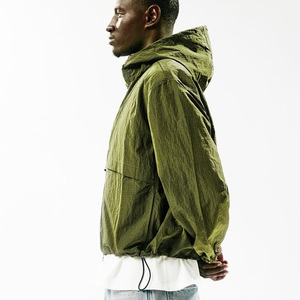 เสื้อแจ็คเก็ตไนลอนริปสตอปแบบกันน้ำ ปรับแต่งได้ ทรงครอป ป้องกันลม - Product Image 2