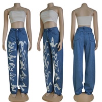 Jean décontracté de marque de luxe pour femme, taille haute, bleu délavé, collection tendance, vente chaude