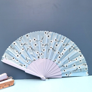 Quạt xếp in logo <span class=keywords><strong>anime</strong></span> tùy chỉnh, in chuyển nhiệt UV, hình tròn, mini, kiểu Trung Quốc, cầm tay, làm bằng giấy, có tay cầm bằng nhựa - Product Image 4
