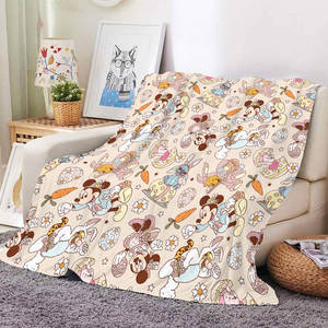 ผ้าห่มเด็กพิมพ์ลายการ์ตูนกระต่ายไข่อีสเตอร์น่ารัก ผ้าฟลีซเนื้อนุ่ม ผ้าห่มคลุมเตียง ผ้าขนหนูสำหรับเดินทาง - Product Image 2