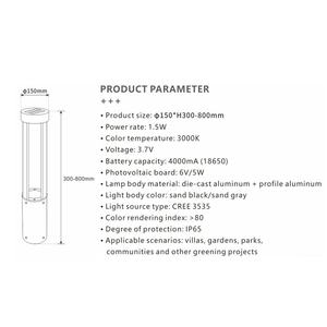IP65 nhôm không thấm nước LED năng lượng mặt trời đa giác Đèn Sân Vườn kích thước nhỏ treo tường cột đèn ngoài trời vườn biệt thự cảnh quan - Product Image 4