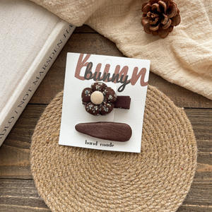 Nuevo lazo versátil de tela color café con forma de corazón para niñas, accesorio para el cabello estilo coreano para niñas pequeñas. - Product Image 6