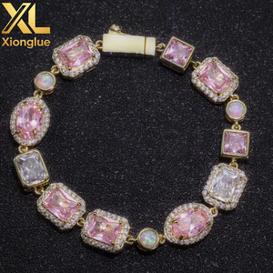 European American New Style Elegant Light Luxury Geometric Pink <b>Copper</b> Alloy <b>BANGLES</b> Simple Sweet Summer Unisex High-end - Product Image 3