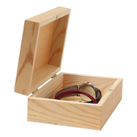 Petite boîte en bois non finie avec couvercle, 1 paquet, boîte en pin non peinte pour l'artisanat, emballage de bijoux, résistante à la déformation