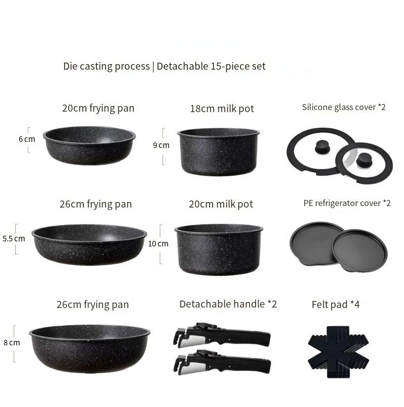 Poignée Taizhou noire 15 pièces