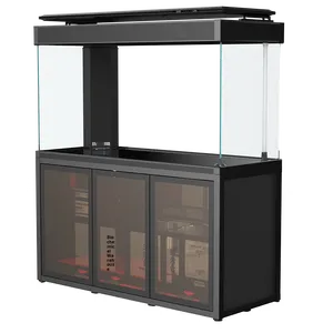 ตู้ปลาทรงสี่เหลี่ยมขนาดใหญ่ สไตล์บ้านพักอาศัย แบบอินดัสเทรียล ตู้ปลาแก้ว สำหรับ<span class=keywords><strong>ปลา</strong></span><span class=keywords><strong>มังกร</strong></span>อียิปต์ พร้อมระบบกรองใต้ตู้แบบ Ultra White - Product Image 1