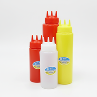 Botol Saus Plastik Food Grade untuk Memeras Saus Tomat dan Salad, untuk Pengorganisasian Dapur dan Penyimpanan Restoran