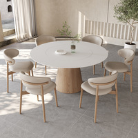 Nordischer Stil Moderner einfacher Esstisch Massivholz Rock Plate Reinweiß Creme Original Holz farbe Silent Style Tisch für Hotels