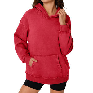 Acid Wash Winter Long Front Personalizable Fleece Hooded Transpirable Sudaderas con capucha de secado rápido Calidad Premium Nuevo diseño para mujeres Hecho - Product Image 1