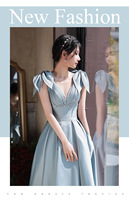 Robe de Soirée Anniversaire Bal Longueur Ras du Sol en Satin Perlé à Volants, Coupe Empire Élégante, Sans Manches et Grande Taille, Personnalisée pour Femme