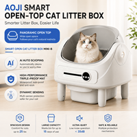 Bac à litière pour chat auto-nettoyant à dessus ouvert en PP POM, 10L, avec contrôle via application WiFi 2.4G et capteur de sécurité, idéal pour les foyers multi-chats
