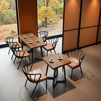 Ensemble de meubles de restaurant commercial, fauteuil de loisirs design, mobilier de café, table et chaises de salle à manger pour le thé au lait