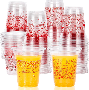 Gobelets transparents personnalisés, gobelets jetables avec logo imprimé, gobelets en plastique PP transparents pour milk-shake - Product Image 1