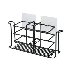Vega BK-YSJ Hole-free <b>Wall</b>-mounted Metal Non-folding Bathroom Storage Rack Eco-friendly Punch-free Organizer Rack <b>for</b> <b>Toothbrush</b> - Product Image 1