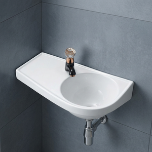 Artículos sanitarios de cerámica, lavabo de esquina pequeña triangular de Color blanco para baño y baño - Product Image 3