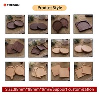 Posavasos de madera natural personalizados con grabado láser, de nogal, bambú, haya, ébano, en grandes cantidades.