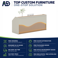 Bureau d'accueil moderne avec éclairage LED et armoire de rangement