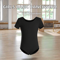 Maillots de Danza de Algodón de Manga Corta para Niñas, para Ballet y Gimnasia, Solo Lavado a Mano, Ropa de Danza para Niñas Pequeñas, ODM