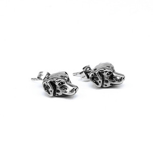 Yunnique Boucles d'oreilles en forme de chien dalmatien en acier titane, bijoux de mode pour hommes et femmes - Product Image 2