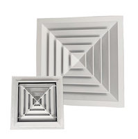 Diffuseur d'air carré en aluminium de haute qualité au design moderne pour climatisation, durable et facile à installer