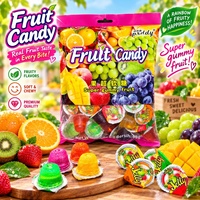 Kleurrijke gemengde fruitgelei bekers, individuele mini-gelei snoepjes