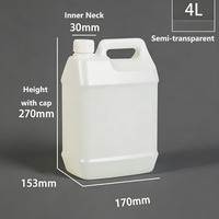 Bidon vide 4L (1 gallon) en PEHD, type F, pour produits chimiques, essence, huile, liquides, acétone, avec pompe, pour détergent