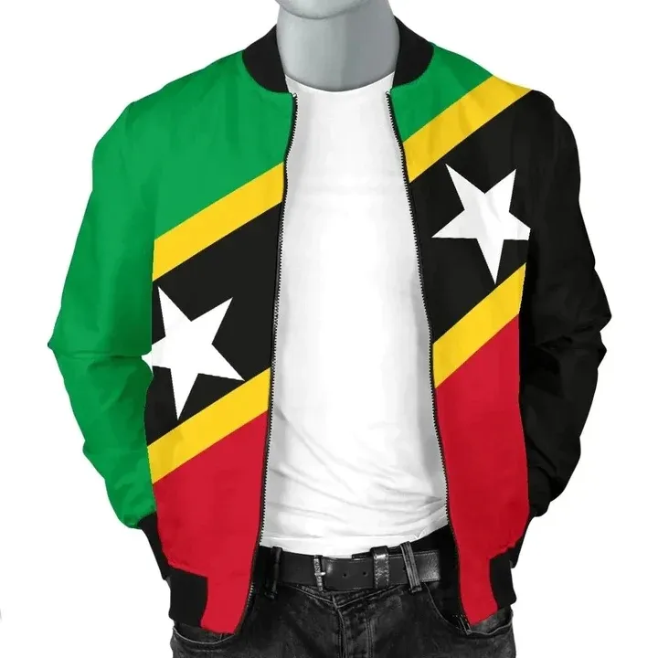 Bayrak tarzı bombacı ceket kadın 2022 kaliteli dijital süblimasyon baskı bombacı ceketler Saint Kitt ve Nevis