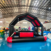 Bar de piscine gonflable portable avec sièges-canapés, chaise longue flottante et auvent d'ombrage pour adultes, idéal pour les fêtes en extérieur, dans le jardin, au lac, en été