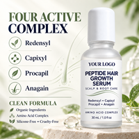 Sérum de croissance capillaire OEM à marque privée avec Redensyl, peptides, gingembre et acide hyaluronique pour cheveux clairsemés, soin du cuir chevelu et cheveux d'apparence plus volumineuse