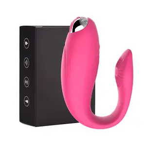 U Type Wearable Vibrating Panty Dildo Vibrator Quiet Vibrator with Wireless Remote Control For Women