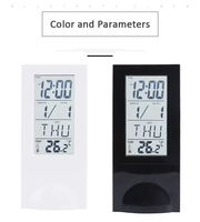 Reloj Despertador Digital Transparente con Logotipo Personalizado, Música, Vertical, Plástico, LCD, Temperatura, Calendario, Funciona con Batería, Regalo Promocional