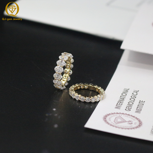 Diamante Sintético de Lujo, Serie Completa de Diamantes, Forma Ovalada, Color D, Alta Claridad, Diamante de Laboratorio con Certificado IGI, Oro de 18K, para Uso Diario - Product Image 4