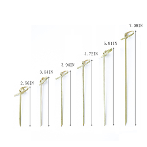 Pics de fruits en bambou faits à la main brochette en boucle avec tige torsadée couleur verte Cocktail Bar boissons bâtonnets à remuer - Product Image 2