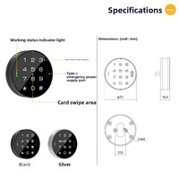 App TTLock per Serratura Intelligente con Carta NFC, Cloud e Scheda di Memoria, Tastierino Digitale RFID per Cassetti e Porte Doppie