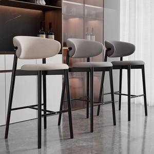 Tabouret moderne simple à pieds hauts, éponge haute densité 45D, <span class=keywords><strong>chaise</strong></span> <span class=keywords><strong>de</strong></span> <span class=keywords><strong>bar</strong></span> en <span class=keywords><strong>cuir</strong></span> Napa pour salon et <span class=keywords><strong>bar</strong></span> - Product Image 5