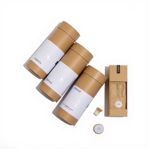 Custom Luxury White Round Paper Tube Packaging <b>Box</b>, Kraft Cylinder Gift Container For Perfume, Essential Oil Vials And Cosmetic - Product Image 2