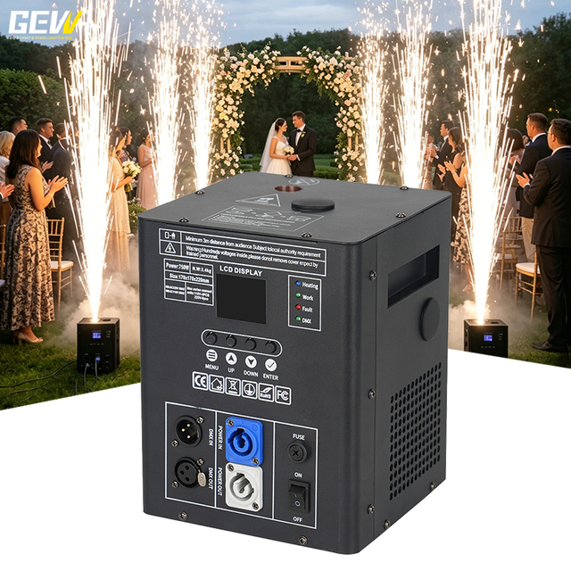 Stage Effect New 750W DMX Wireless Remote Control Pyro Fireworks Cold Spark Machine for Wedding Stage