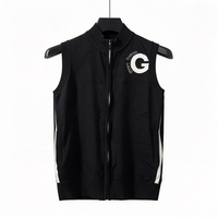Pull-over en tricot sans manches pour femme, 100 % coton, personnalisé avec logo, col en V, broderie, vente en gros