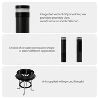 Lampe solaire LED étanche IP65 pour allée, corps en aluminium, lampe à intensité variable avec télécommande, éclairage extérieur pour jardin, paysage, pelouse