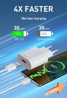 Chargeur mural rapide LDNIO A303Q haute vitesse avec prise EU, PD 18W, USB Type-C, adaptateur de charge rapide, protection contre les surtensions, rallonge