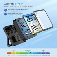 Termometer Higrometer Digital LCD Besar dengan Lampu Latar, Pengukur Suhu dan Kelembapan Ruangan, Mencatat Suhu Maksimum dan Minimum untuk Kantor dan Gudang