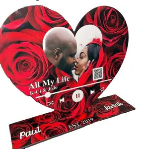 Neuankömmling 180*150*5mm Sublimation rohlinge Herzform Foto rahmen mit Ständer für benutzer definierte Valentinstag geschenke