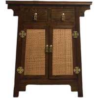 Meuble de rangement d'entrée en bois massif de bouleau, style antique, avec panneaux tressés en rotin, table de séparation de style chinois rétro, Qunshan Y-053 4